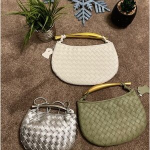 Very stylish vegan bags (3) green, white and silver
